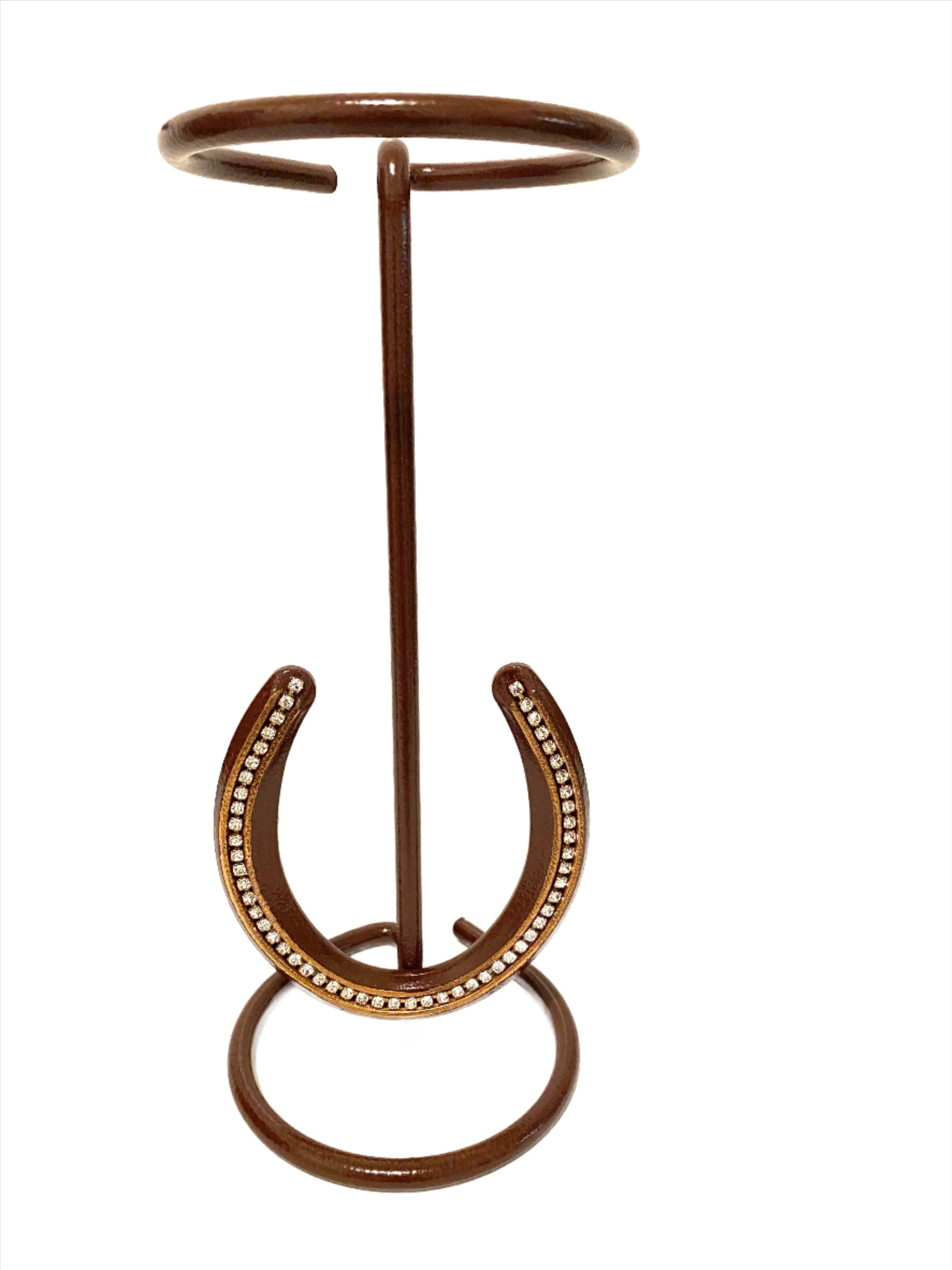 American Made Cowboy Hat Stand with Genuine Rhinestone HorseShoe