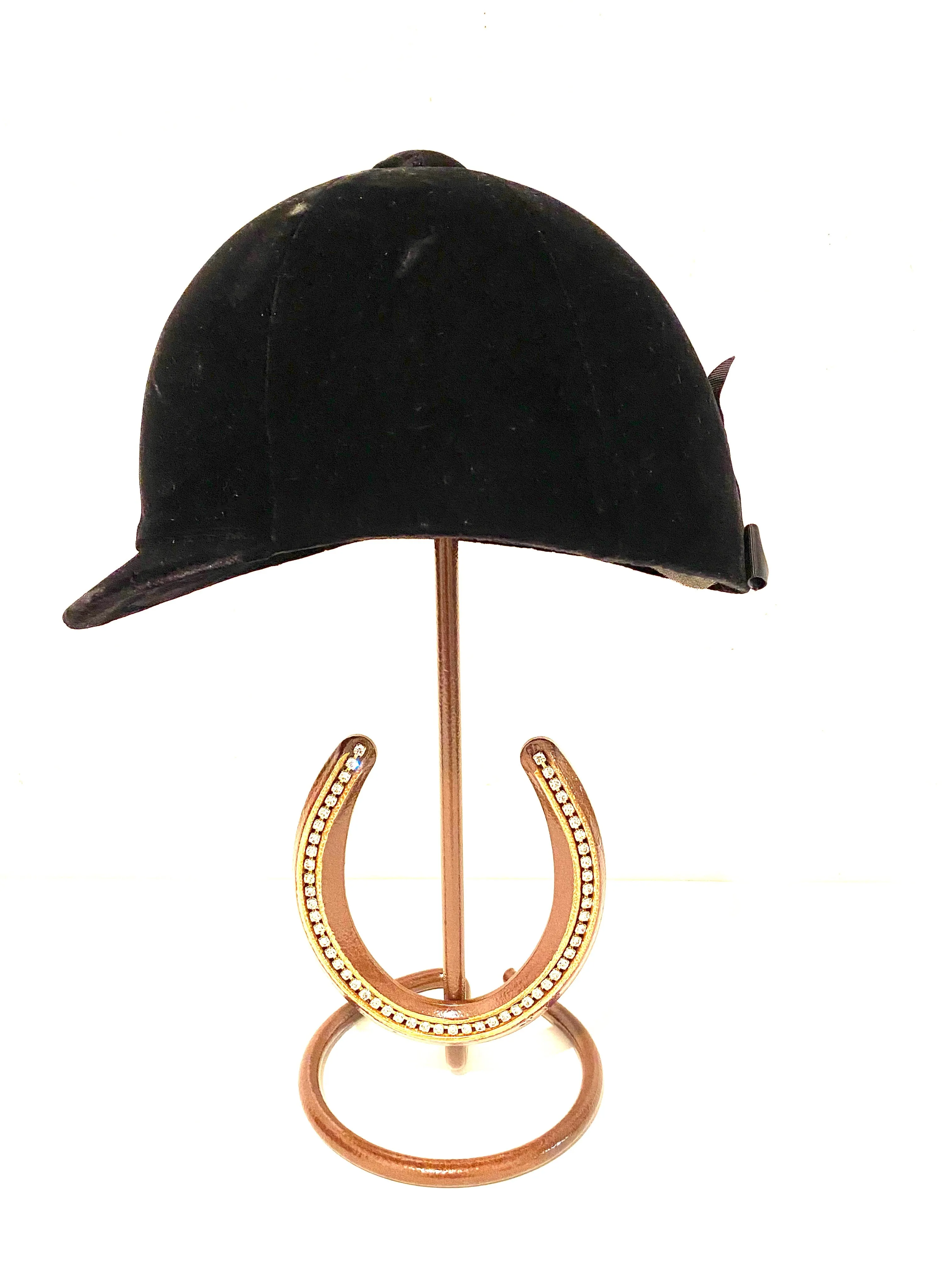 American Made Cowboy Hat Stand with Genuine Rhinestone HorseShoe