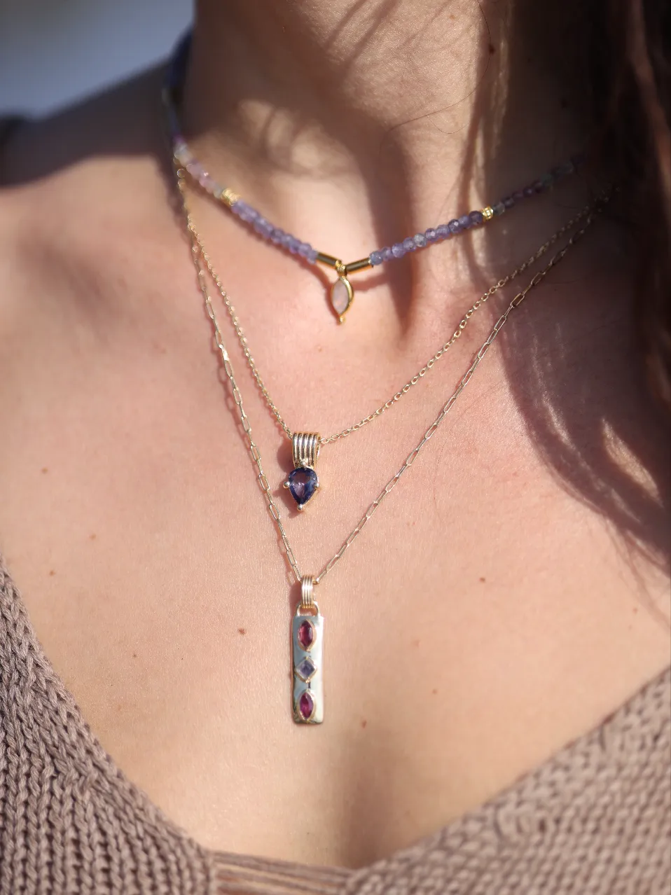 Amie Iolite Gold Necklace