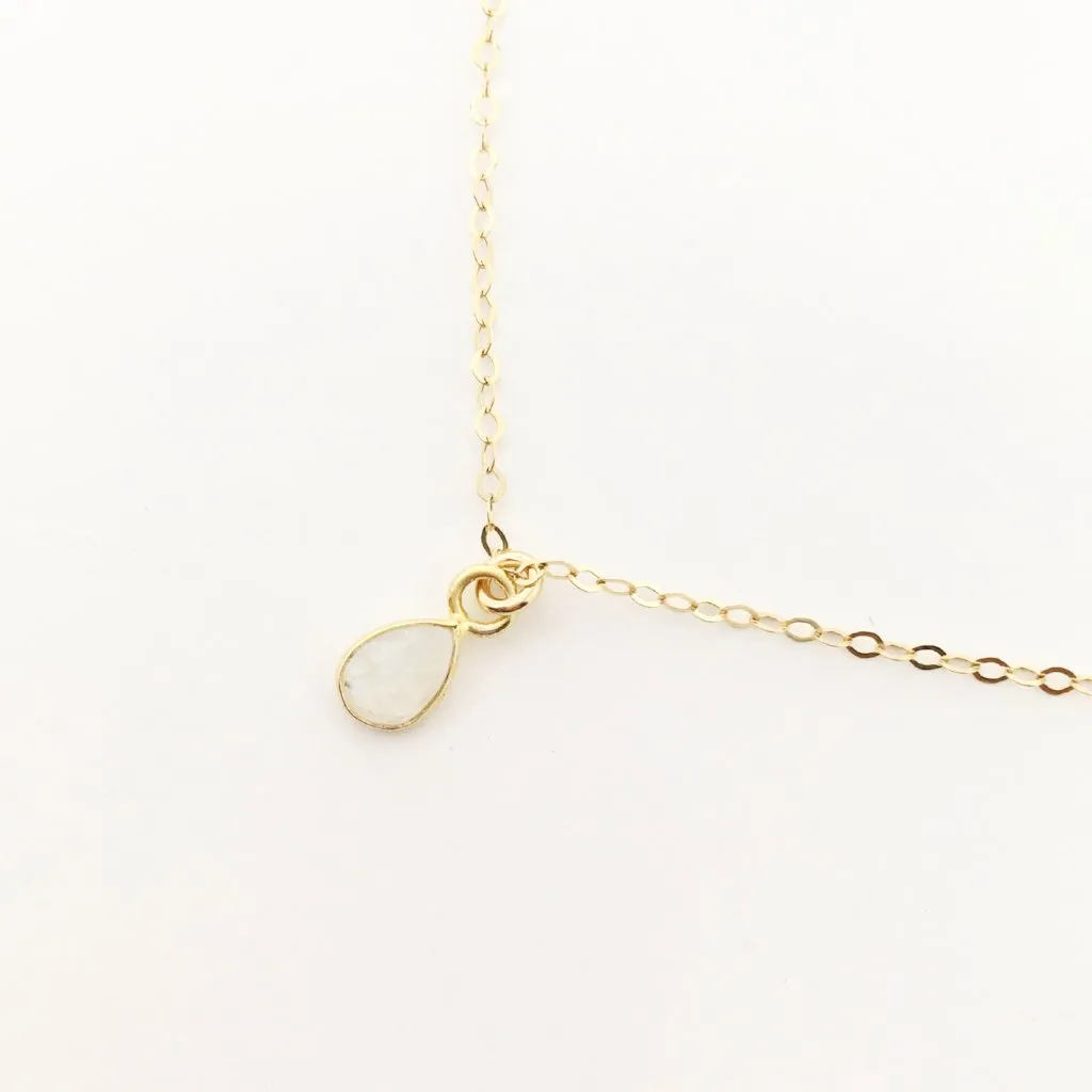 Apollo Teardrop Moonstone Necklace | Gold