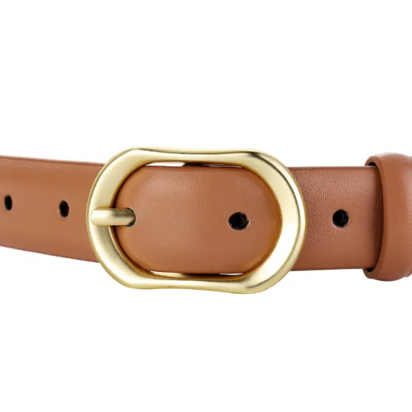 Apricot Women Genuine Leather Belt 杏色女士真皮皮带 KCBELT1086