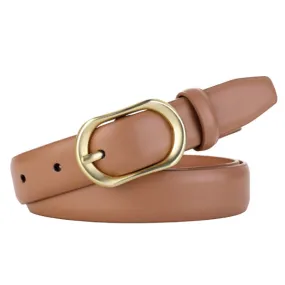 Apricot Women Genuine Leather Belt 杏色女士真皮皮带 KCBELT1086