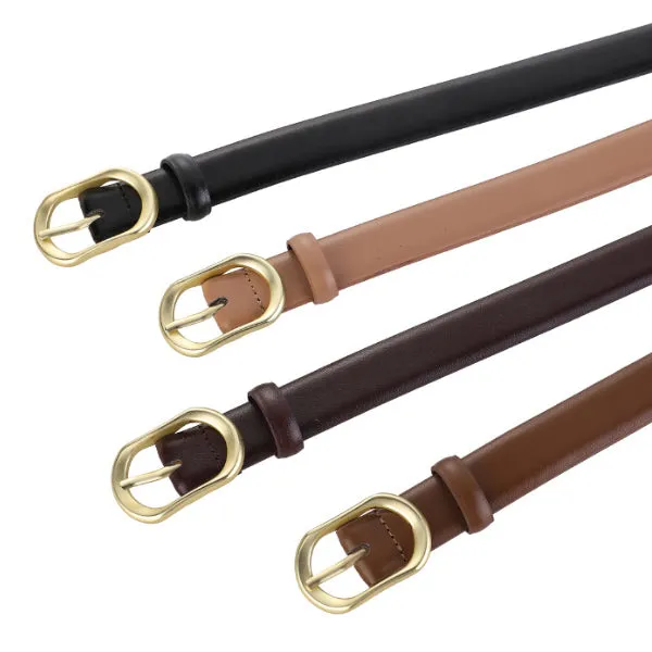 Apricot Women Genuine Leather Belt 杏色女士真皮皮带 KCBELT1086