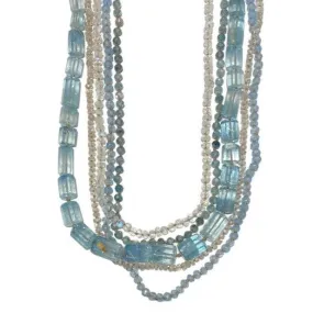 Aquamarine & Moonstone Beaded Necklace