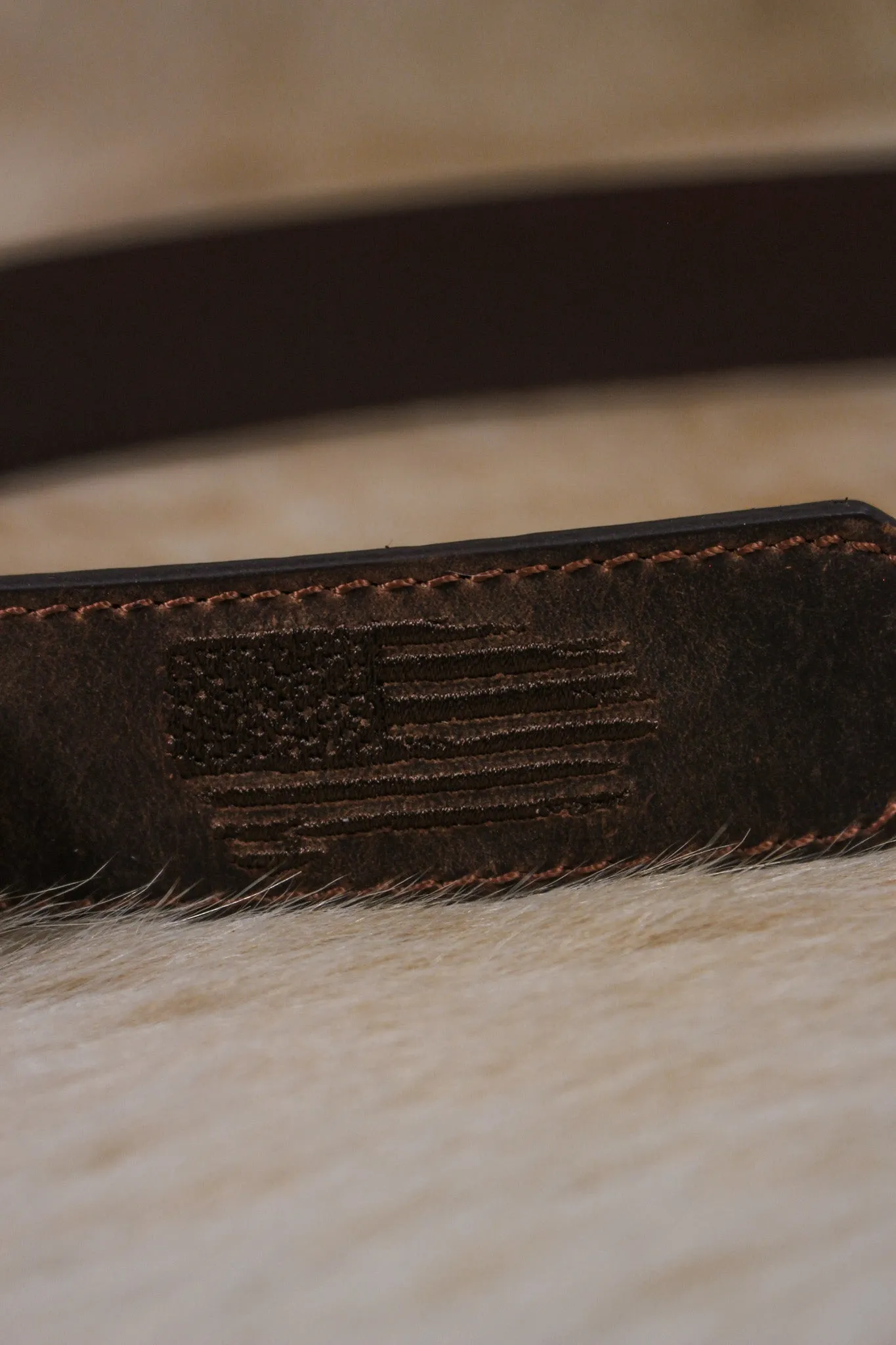 Ariat Boys 1 1/4 Stitch USA Flag Shield Belt