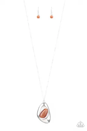 Asymmetrical Bliss Orange Paparazzi Necklace