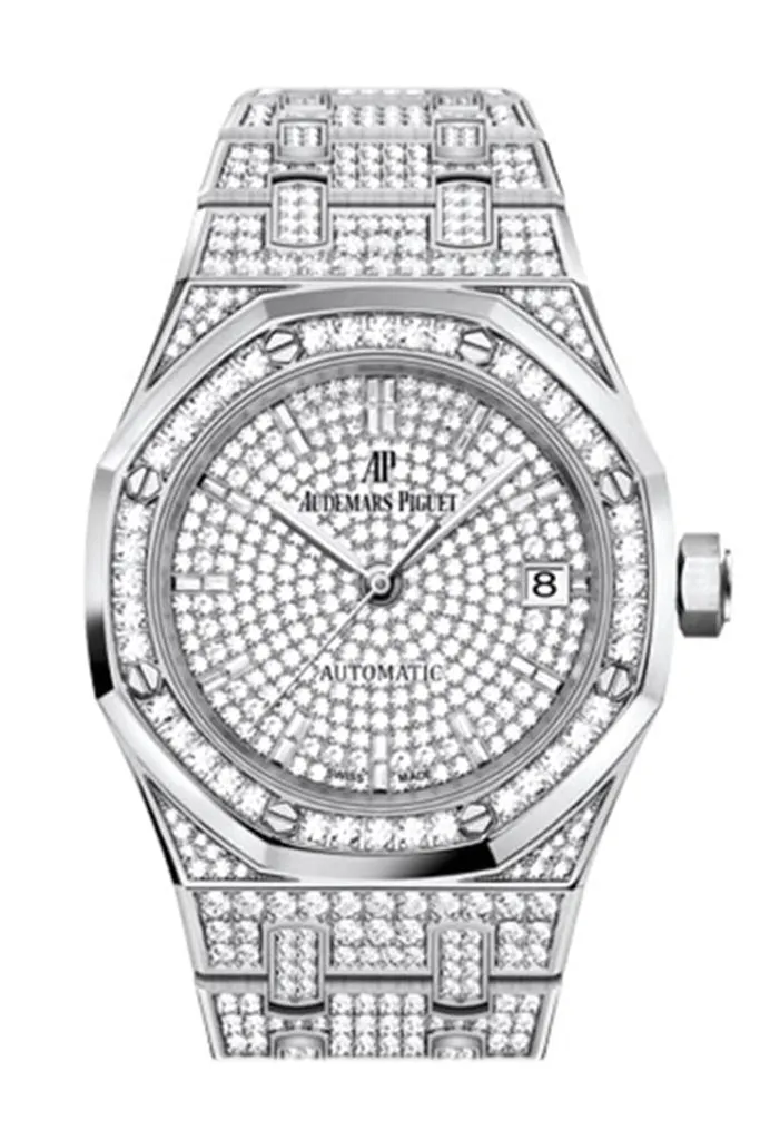 Audermars Piguet Royal Oak Pave dial Jumbo Extra Thin White Gold 15202BC.ZZ.1241BC.01 DCM