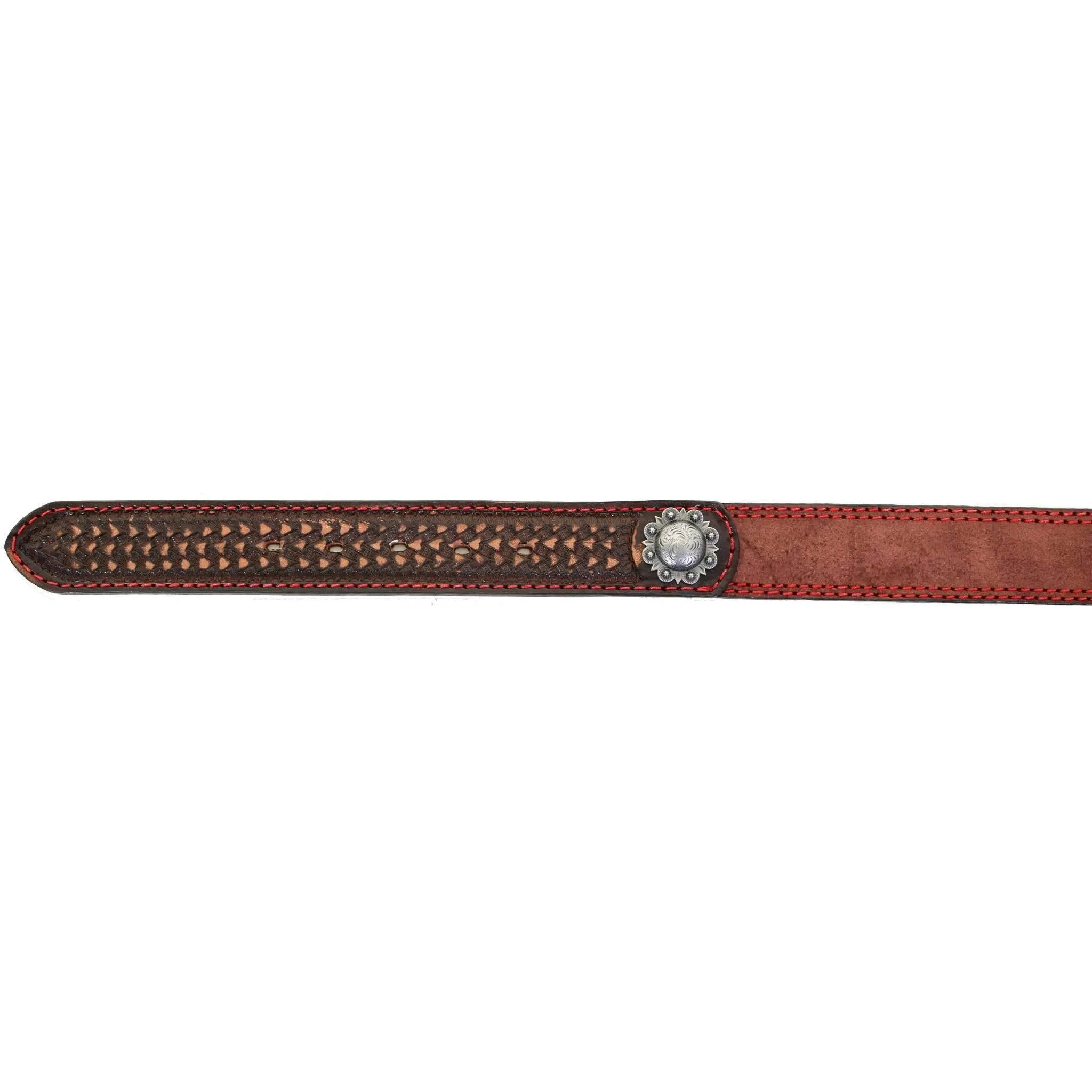 B992 - Brown Rough Out Tooled Belt