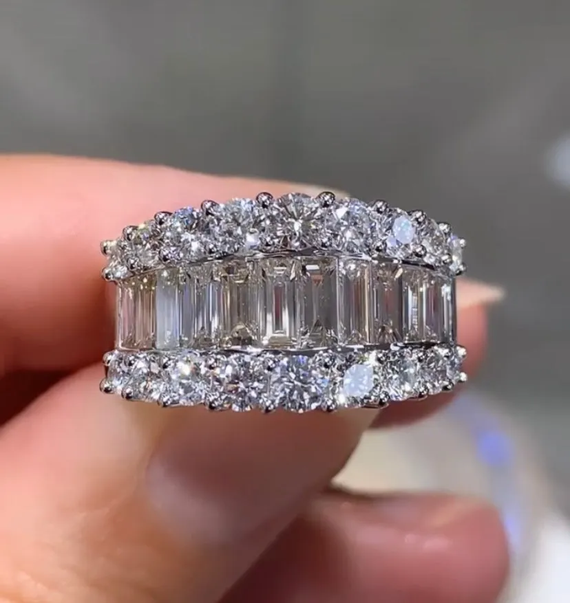 Baguette and Round Cut Diamond Ring 2.68ct tw