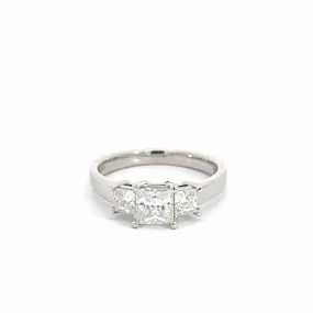 Baikalla™ 14k White Gold Three Stone Moissanite Engagement Ring