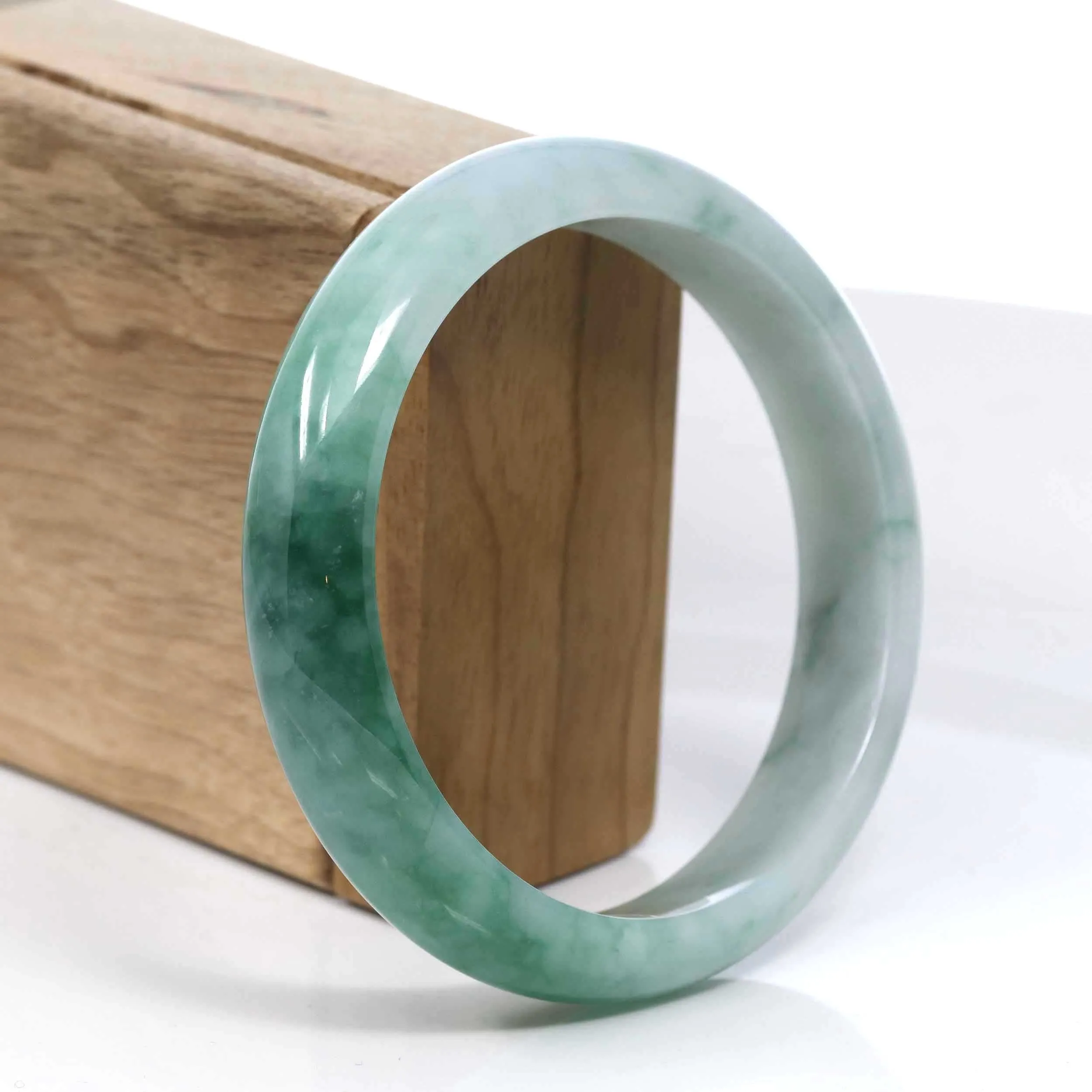 Baikalla Blue-Green Classic Real Jadeite Jade Bangle Bracelet (62.69mm) #394