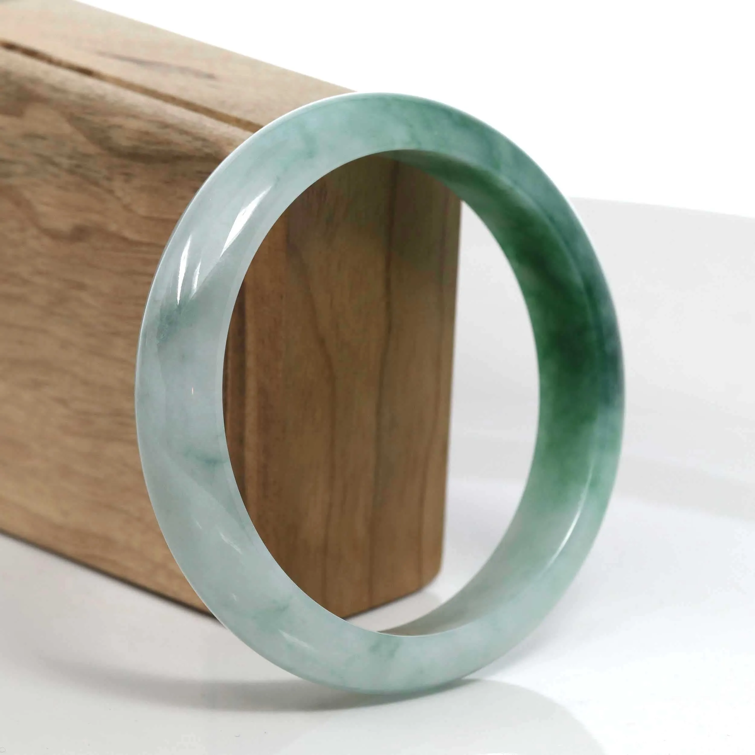 Baikalla Blue-Green Classic Real Jadeite Jade Bangle Bracelet (62.69mm) #394