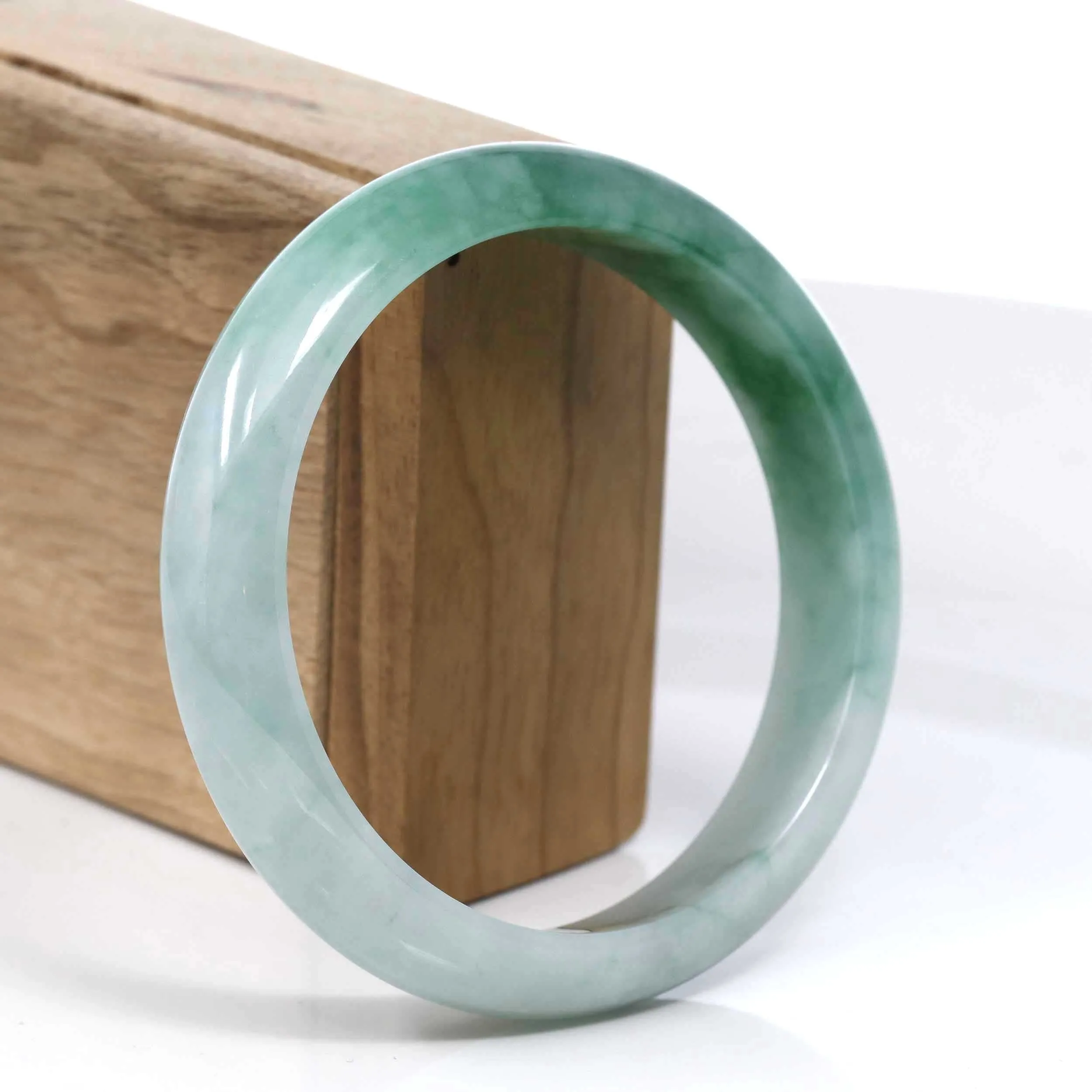 Baikalla Blue-Green Classic Real Jadeite Jade Bangle Bracelet (62.69mm) #394