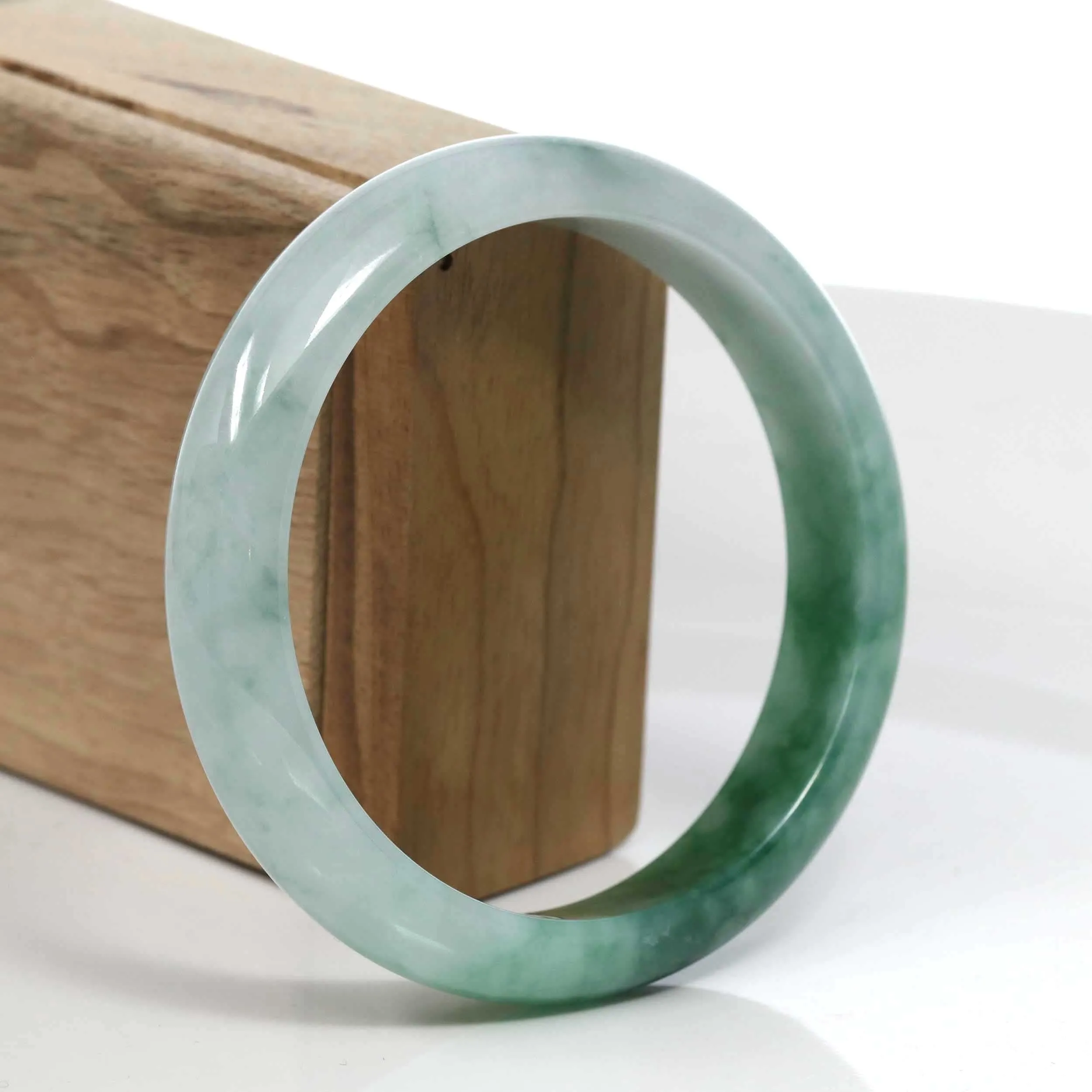 Baikalla Blue-Green Classic Real Jadeite Jade Bangle Bracelet (62.69mm) #394