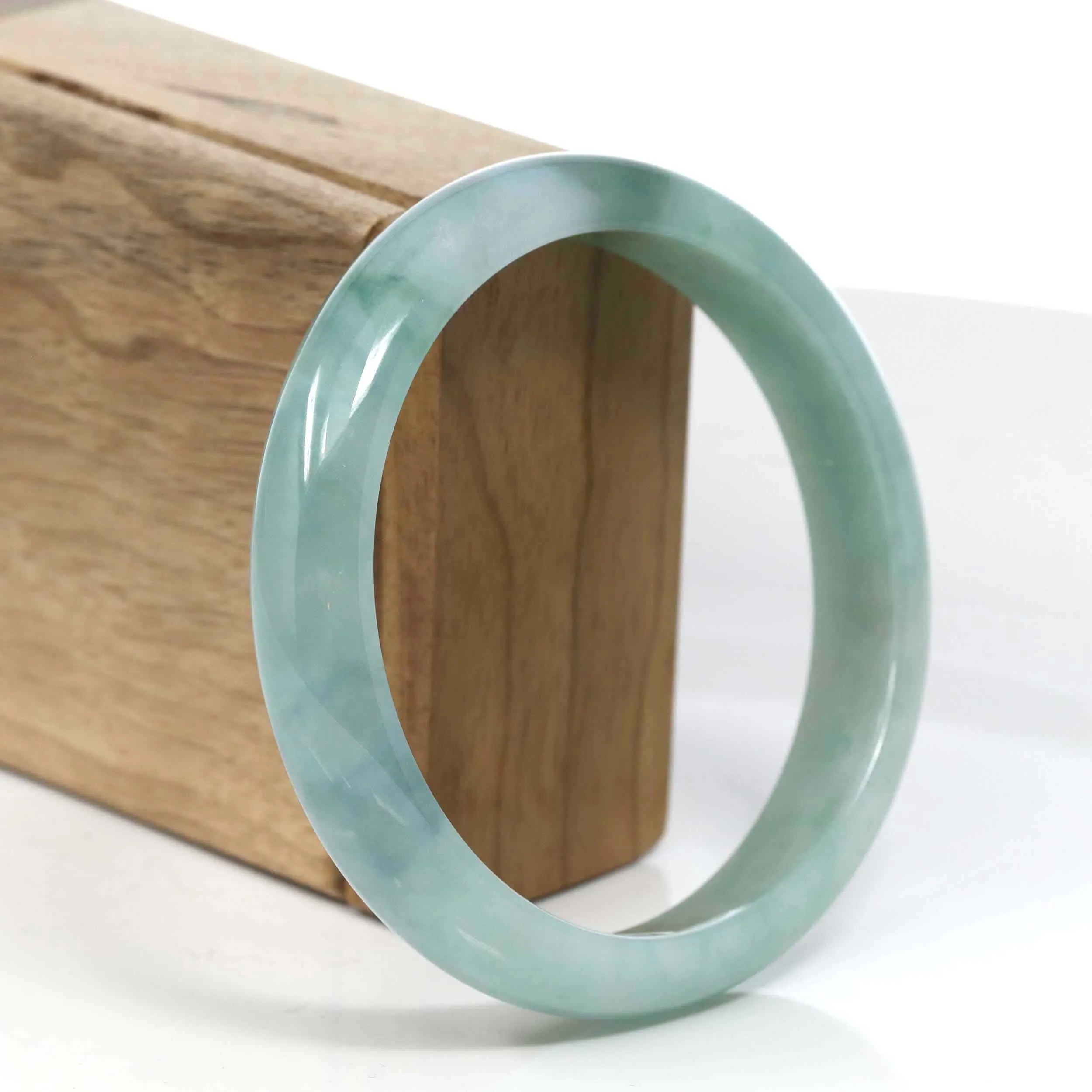 Baikalla Blue Green Classic Real Jadeite Jade Bangle Bracelet (63.11mm) #386