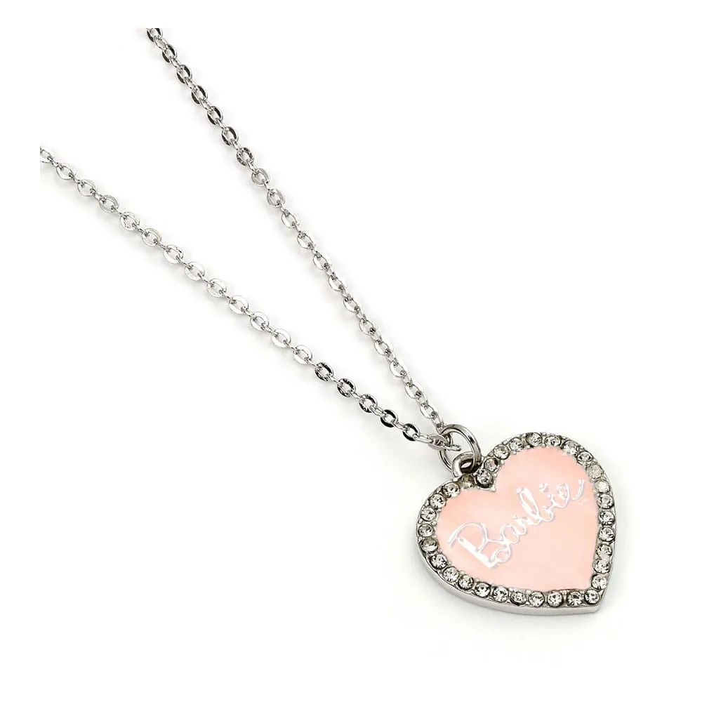 Barbie Pendant & Necklace Pink Heart Crystal