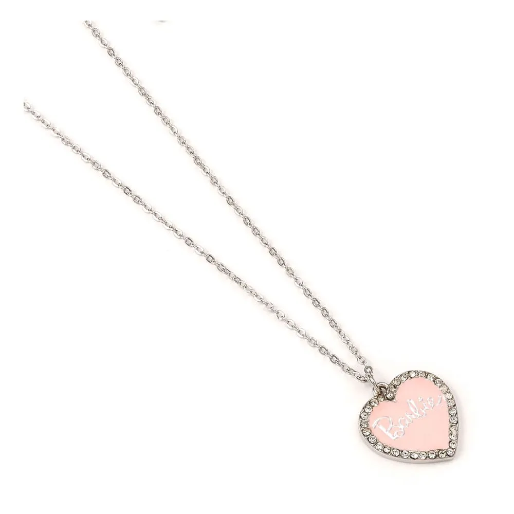 Barbie Pendant & Necklace Pink Heart Crystal