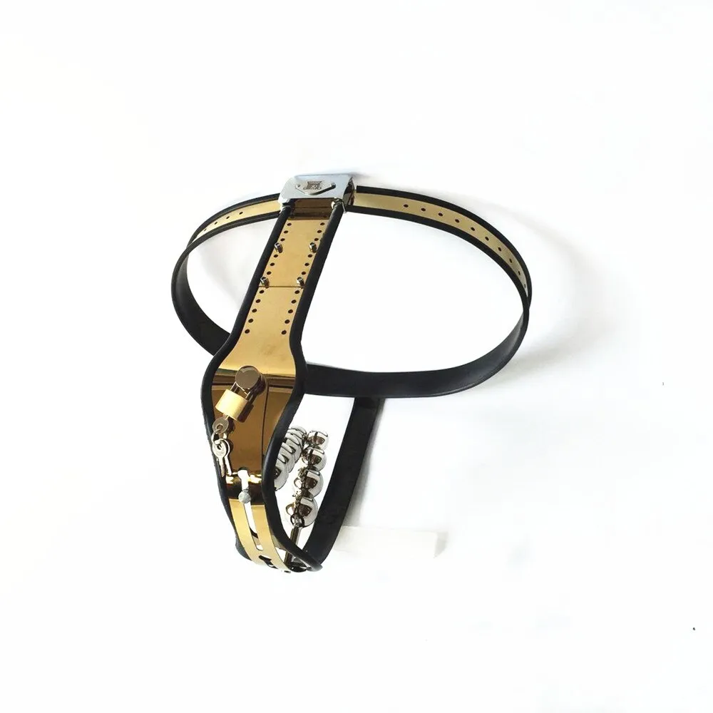 BDSM Stainless Steel Women Gold Chastity Belt