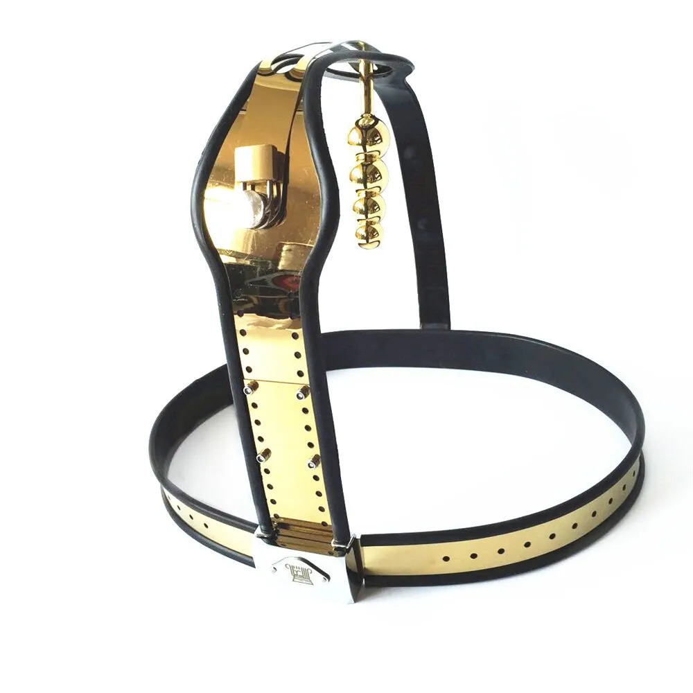 BDSM Stainless Steel Women Gold Chastity Belt