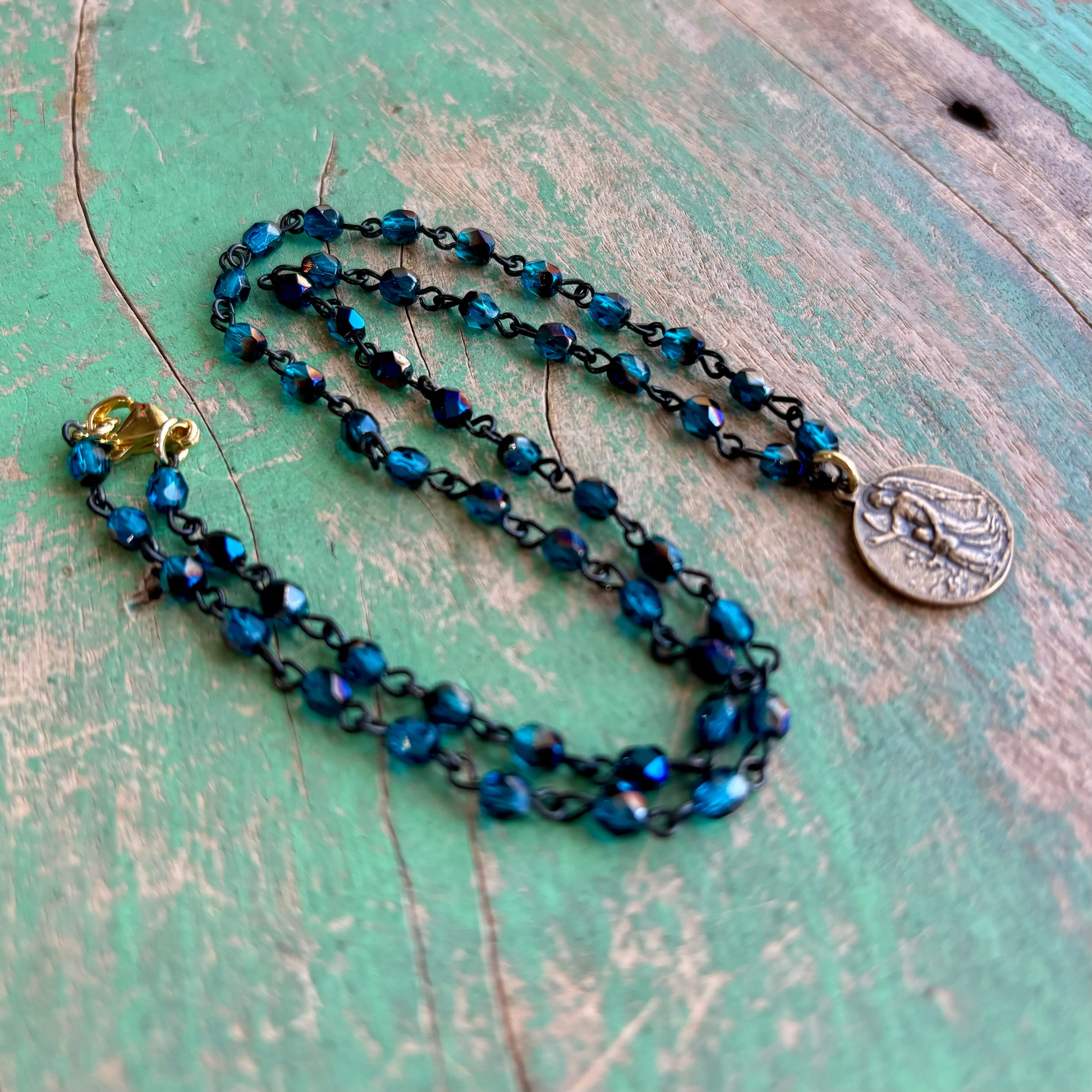 Beaded Faith Bronze Necklace