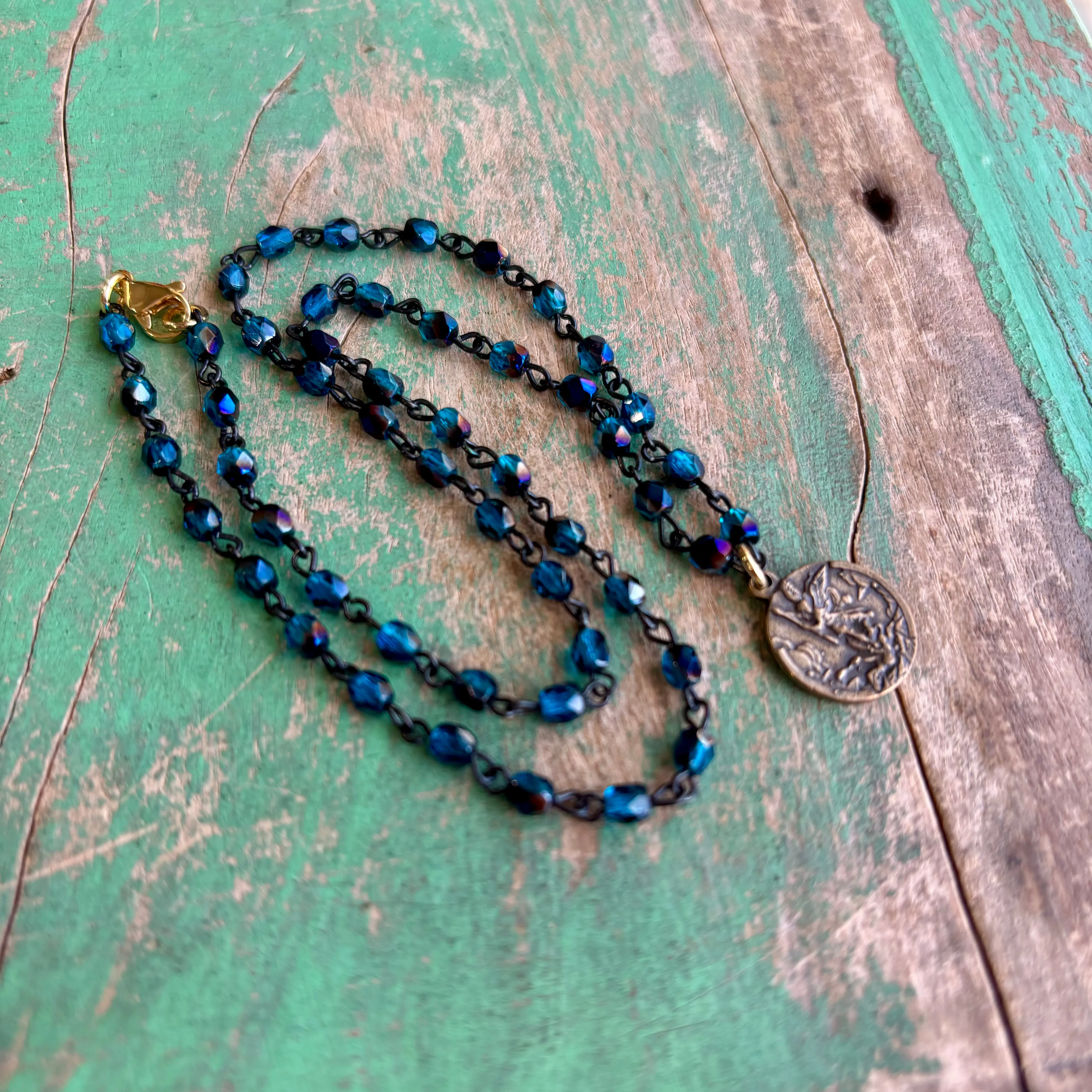 Beaded Faith Bronze Necklace