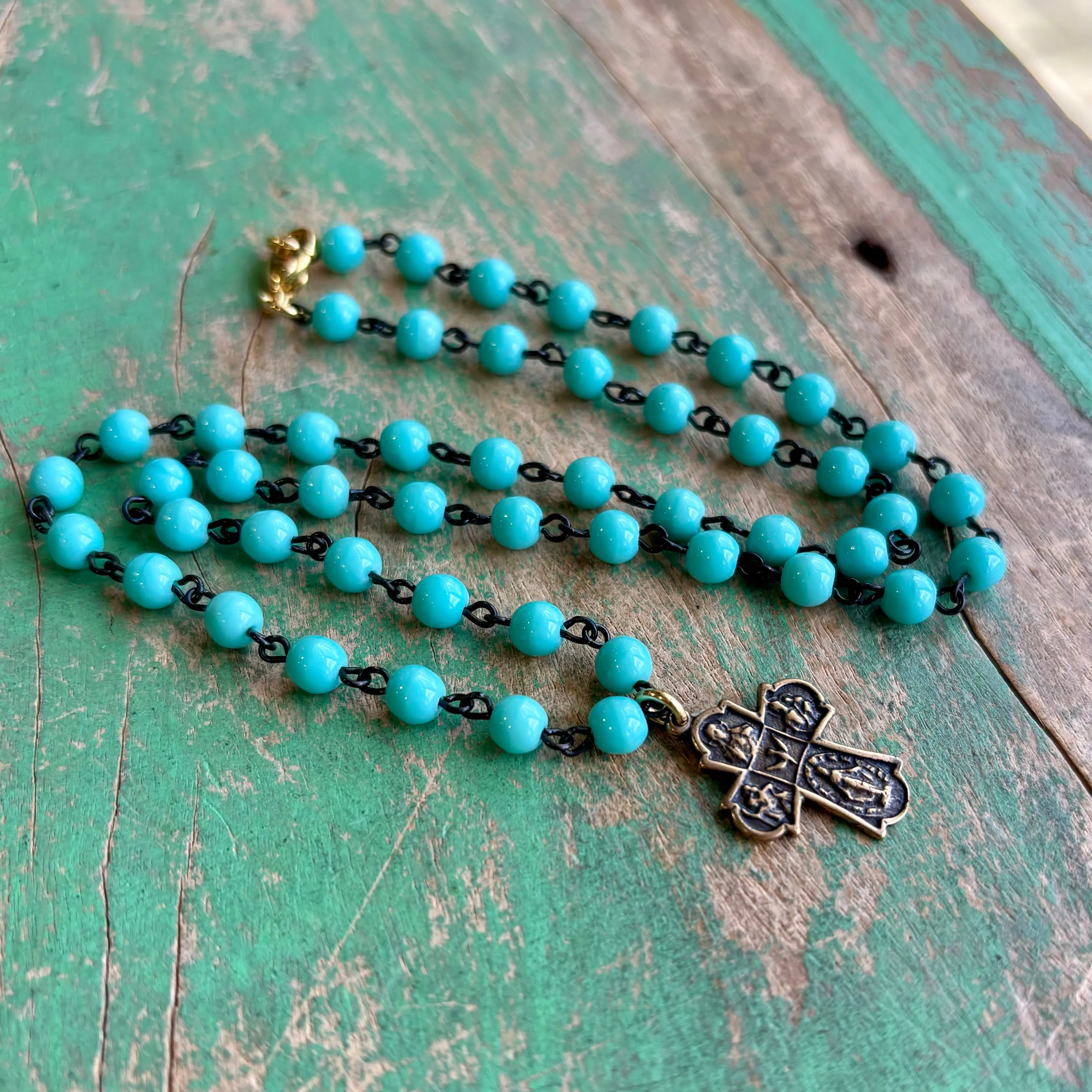 Beaded Faith Bronze Necklace