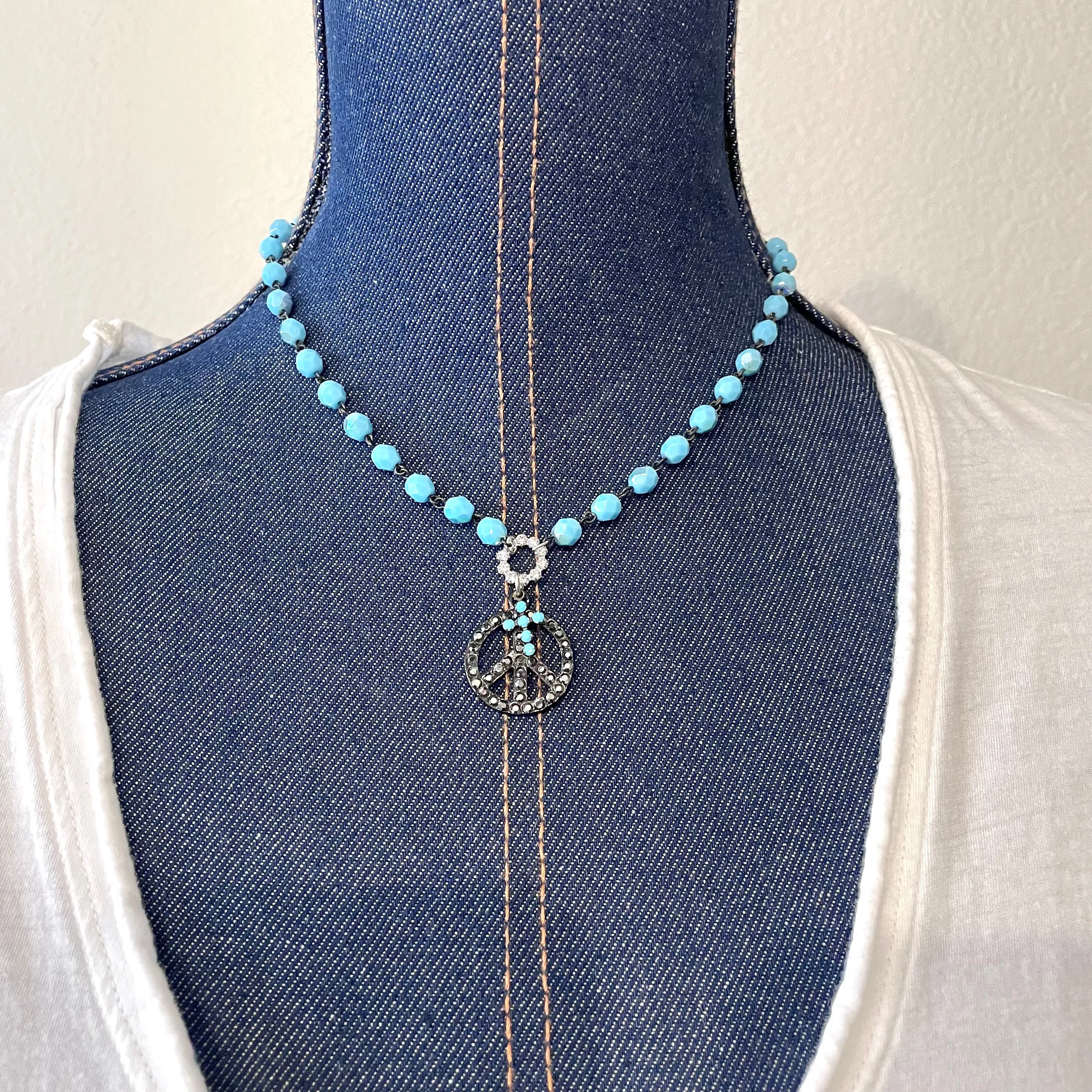 Beaded Peace Sign Necklace