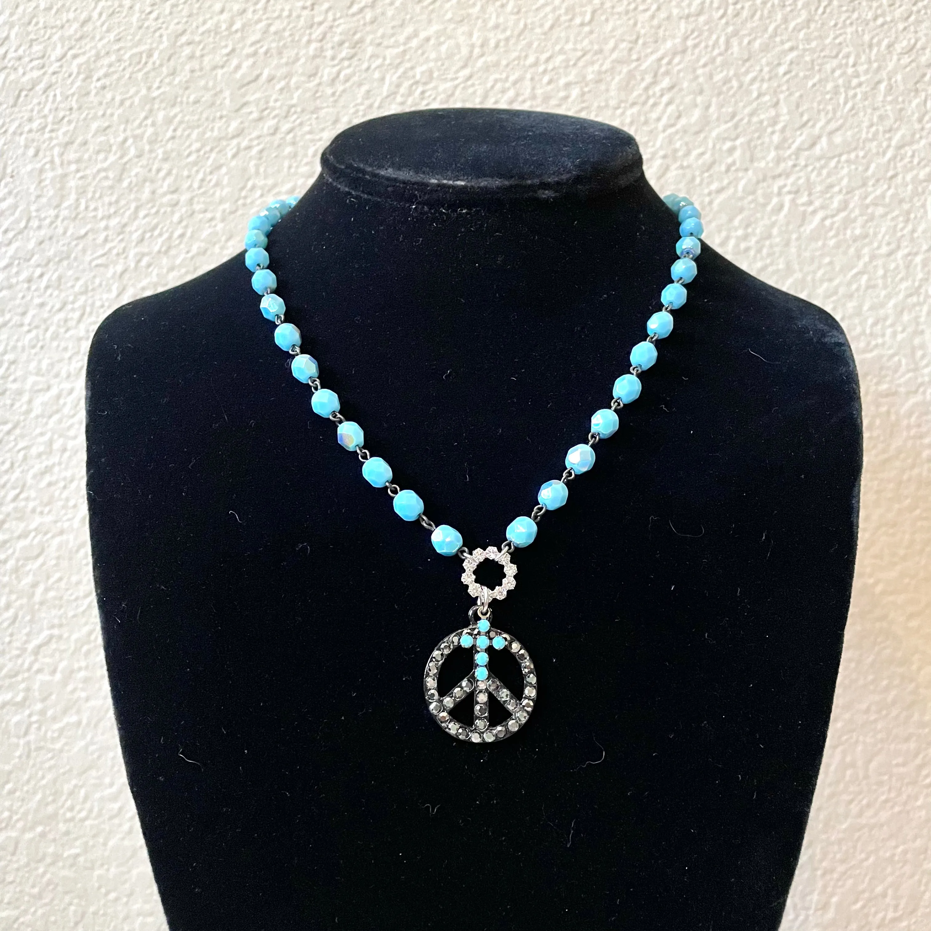 Beaded Peace Sign Necklace