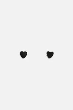 Black Heart Stud Earrings