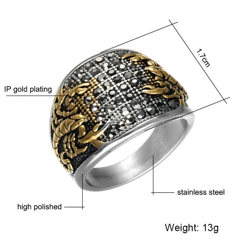 Black Marcasite Stainless Steel Scorpion Ring