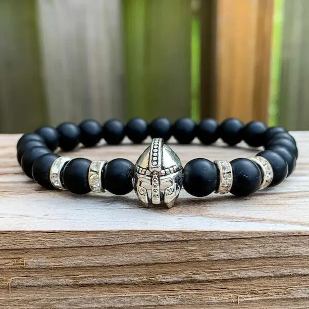 Black Onyx Matte Stone Warrior Bracelet