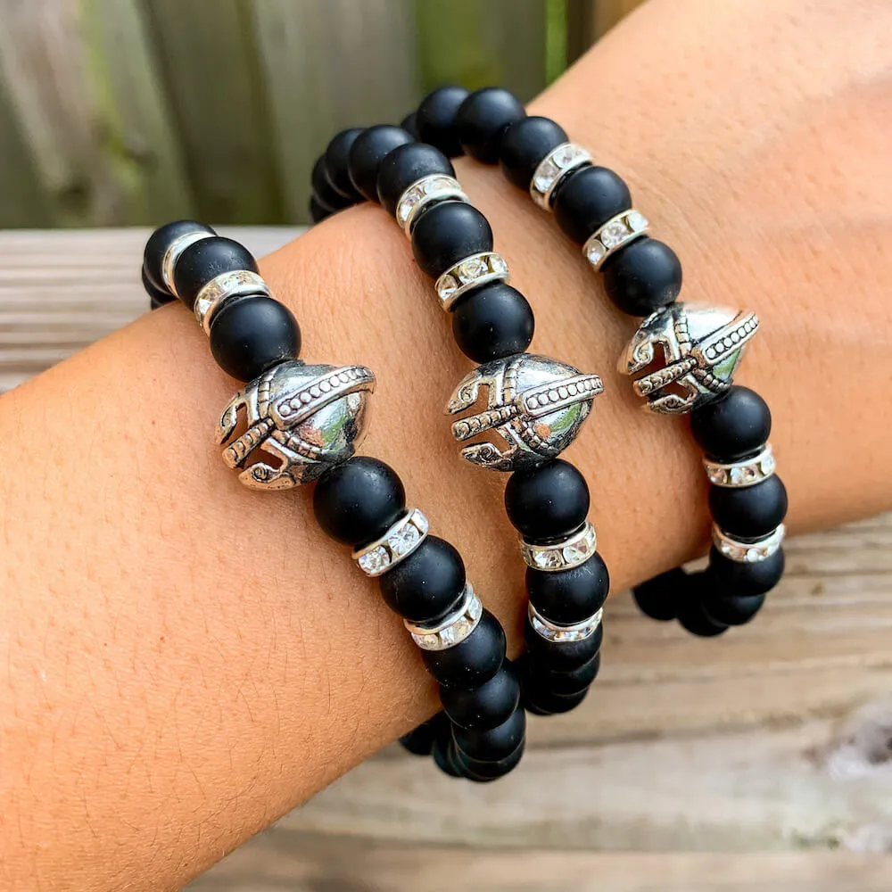 Black Onyx Matte Stone Warrior Bracelet