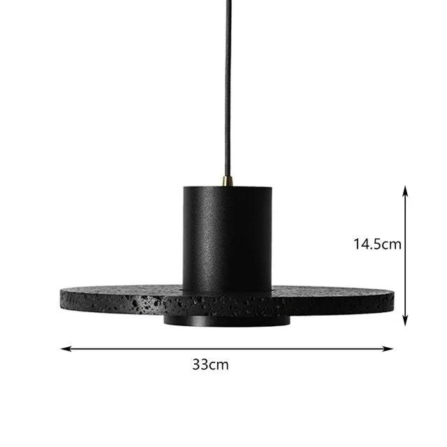 Black volcanic stone pendant light Nordic creative restaurant bar cafe led suspension spotlight bedroom bedside hanging lamp