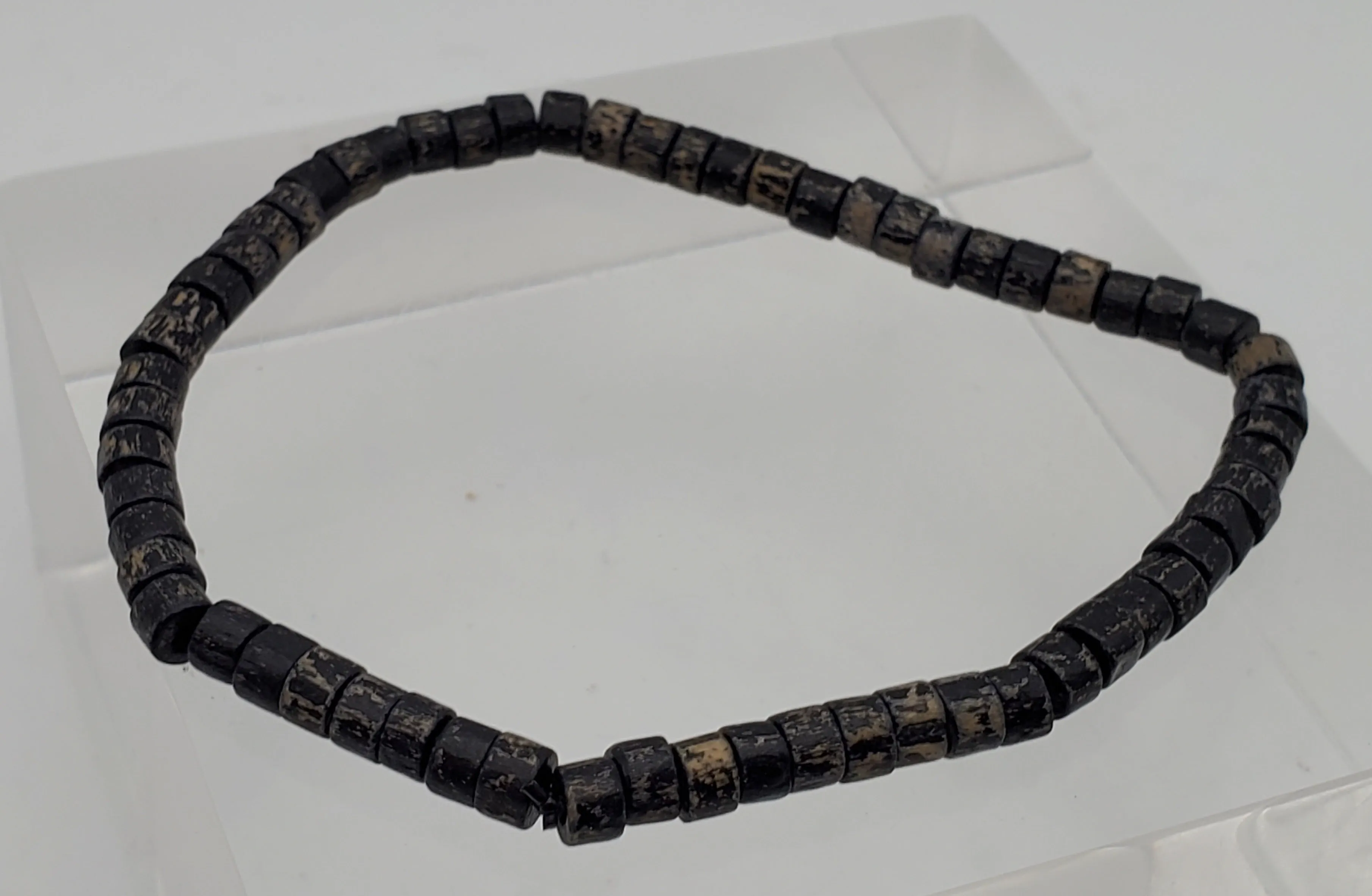 Black Wood Bead Stretch Bracelet