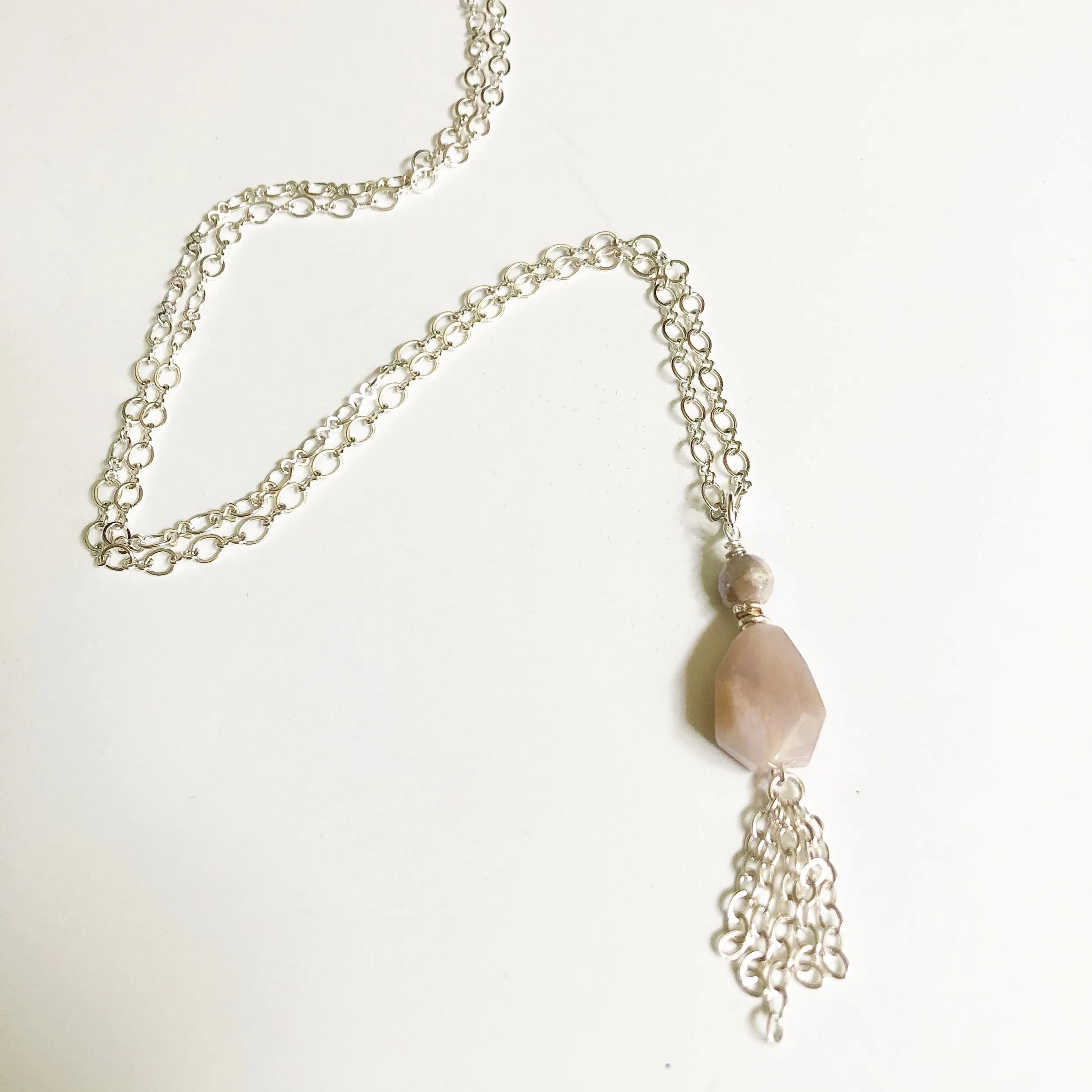 Blossom - Bloom Agate Pendant Necklace in Gold or Silver (27 inches)