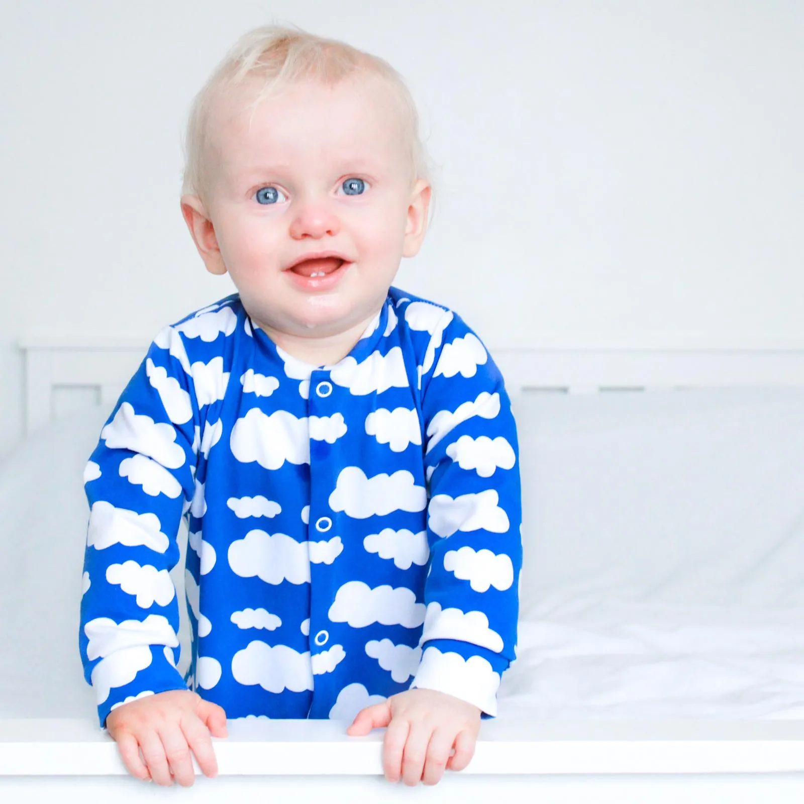 Blue cloud cotton sleepsuit