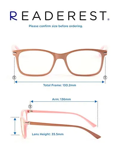 Blue-Light-Blocking-Reading-Glasses-Beige-2-00-Magnification-Computer-Glasses