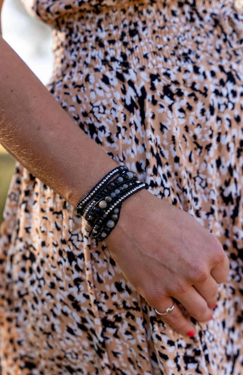 Bracelet Wrap - Onyx, Pyrite, Labradorite