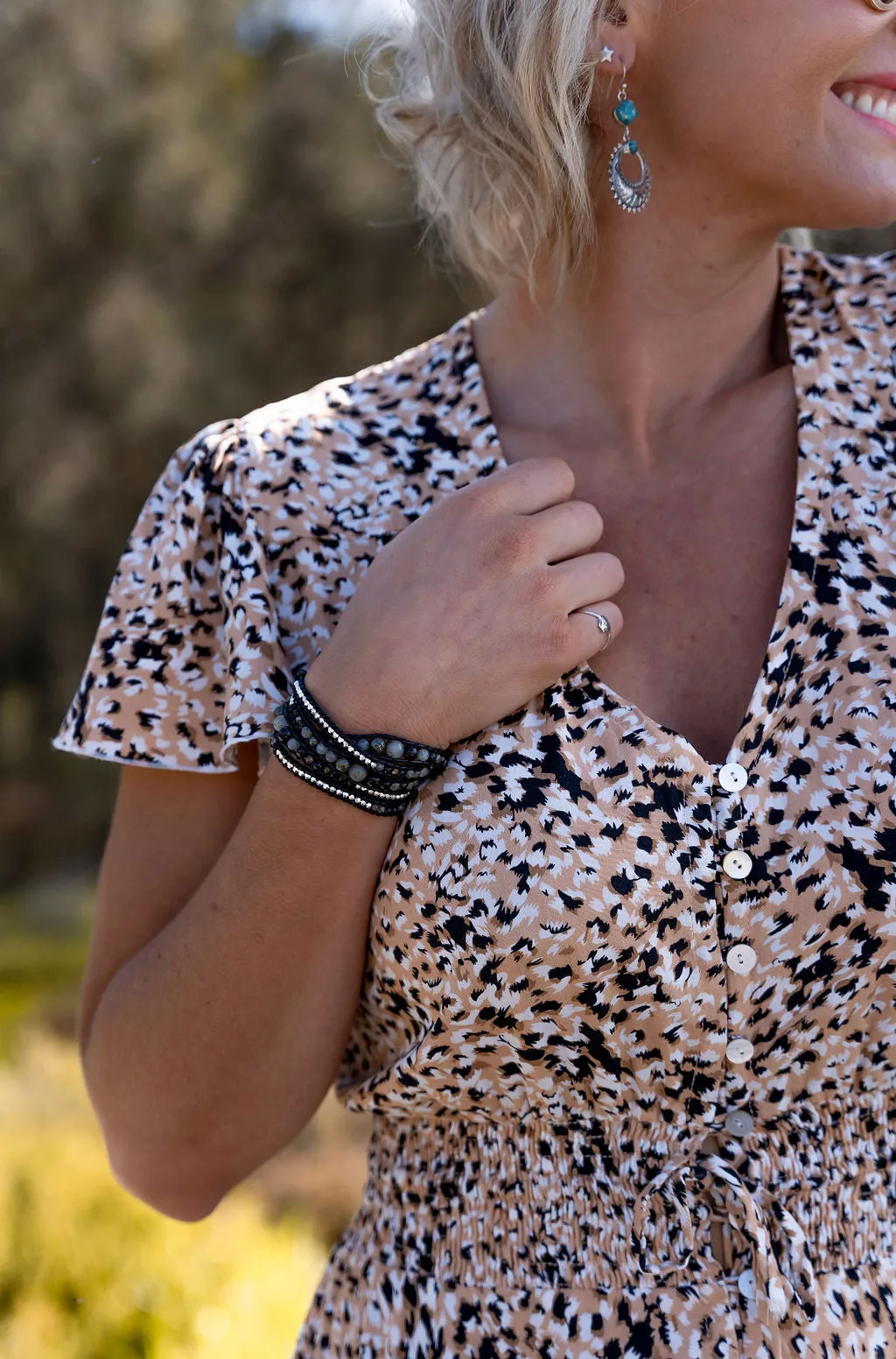 Bracelet Wrap - Onyx, Pyrite, Labradorite