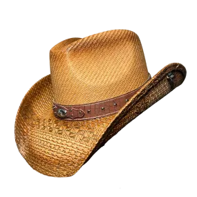 Brown Leather Cowboy Hat