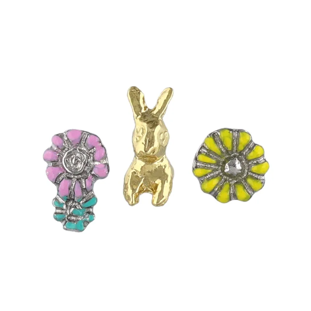 Bunny and Flower Stud Set