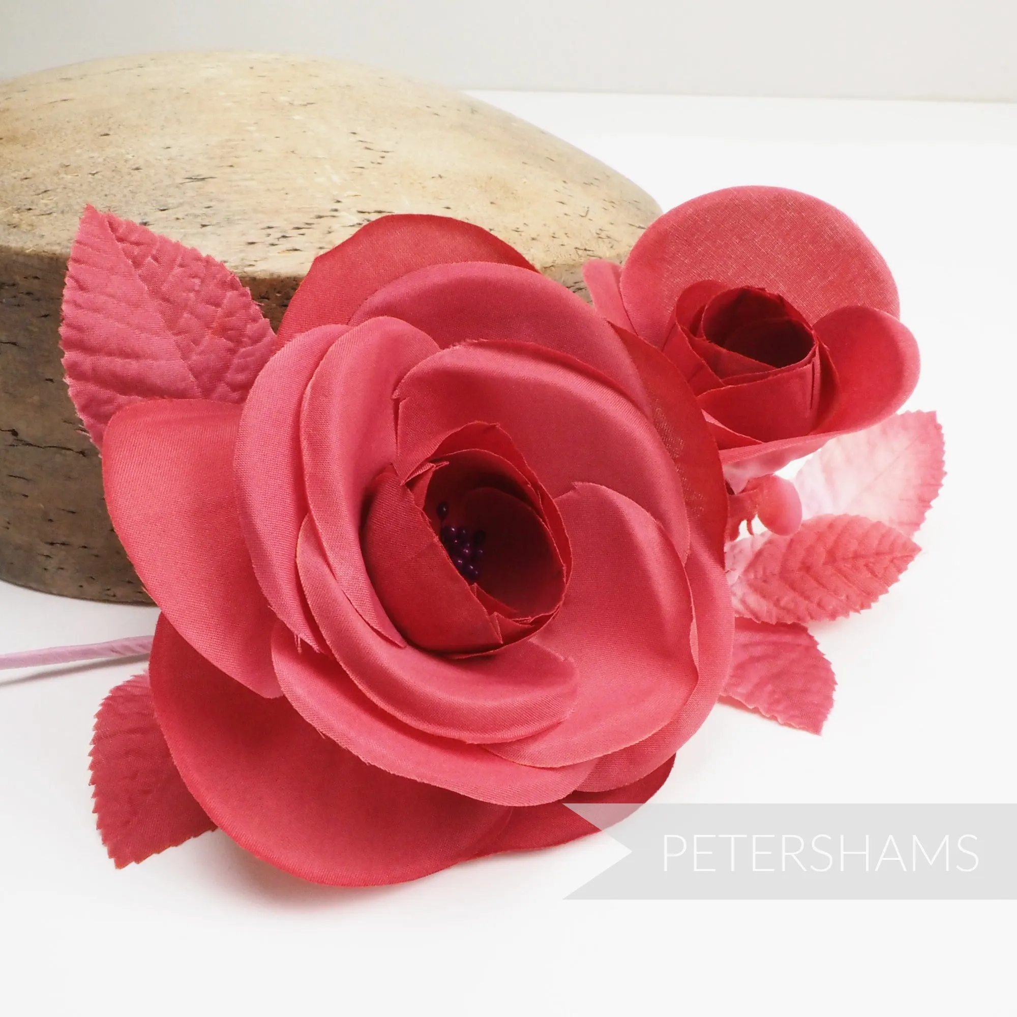 'Cecilia' Large Silk Camellia Millinery Flower Hat Mount