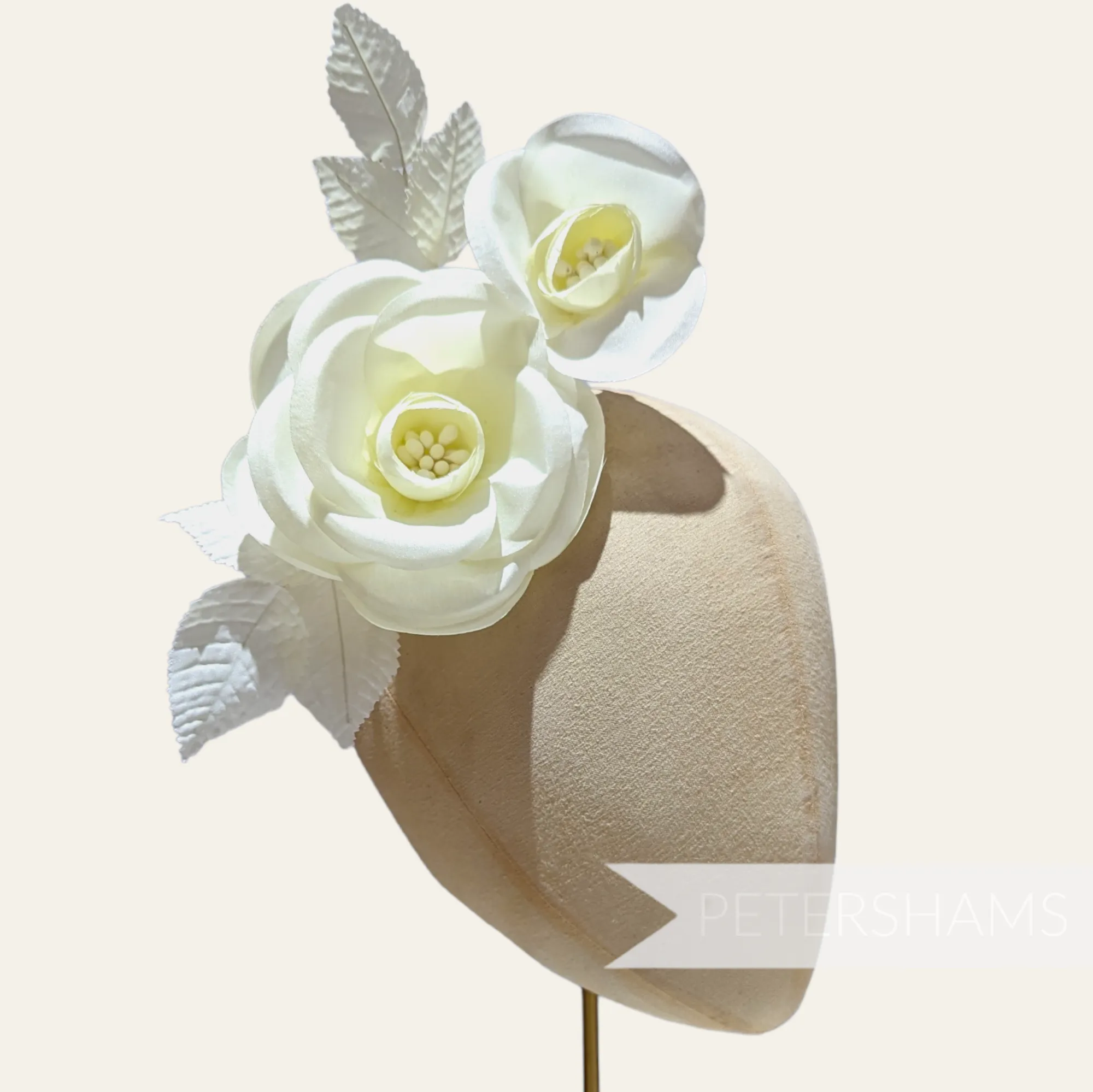 'Cecilia' Large Silk Camellia Millinery Flower Hat Mount