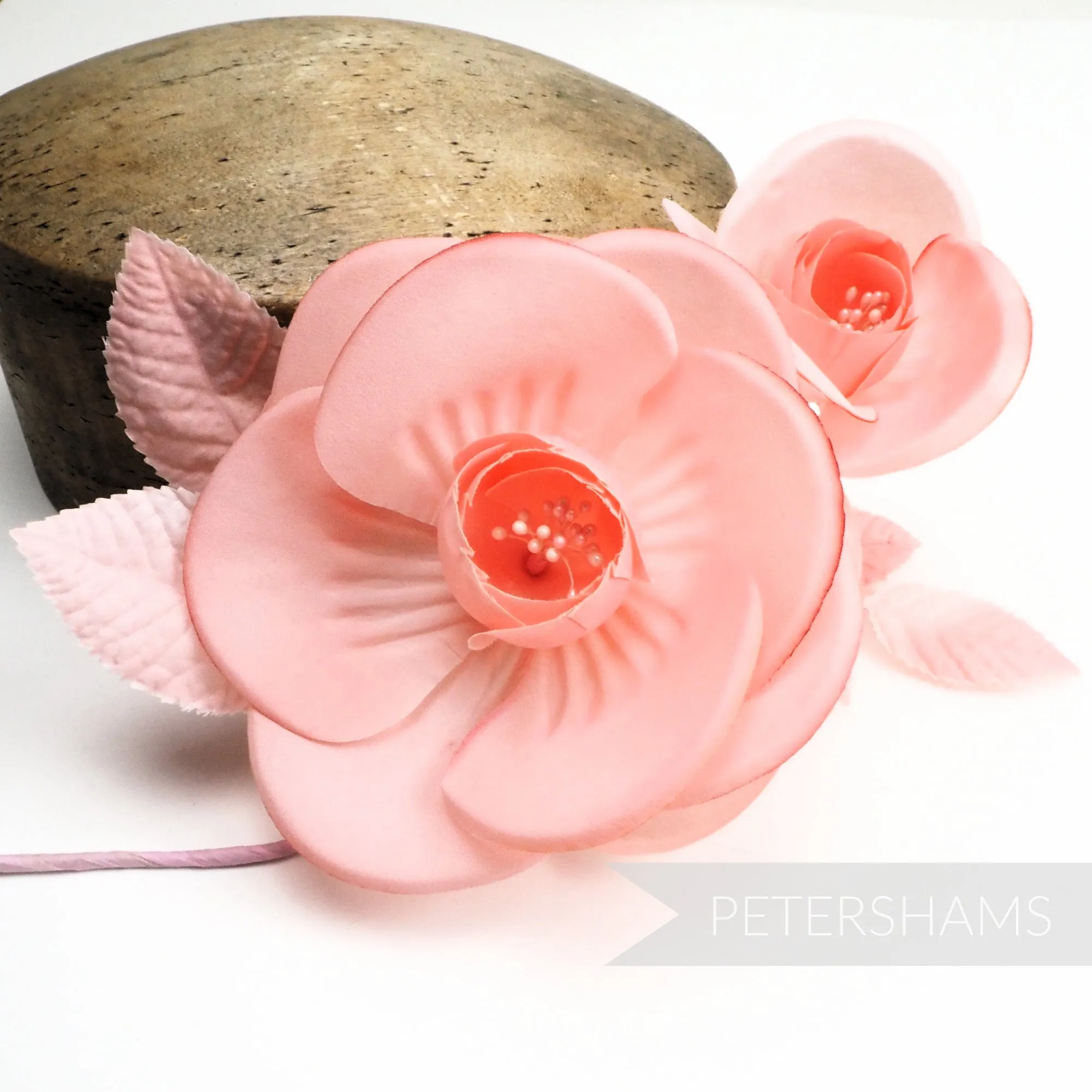 'Cecilia' Large Silk Camellia Millinery Flower Hat Mount