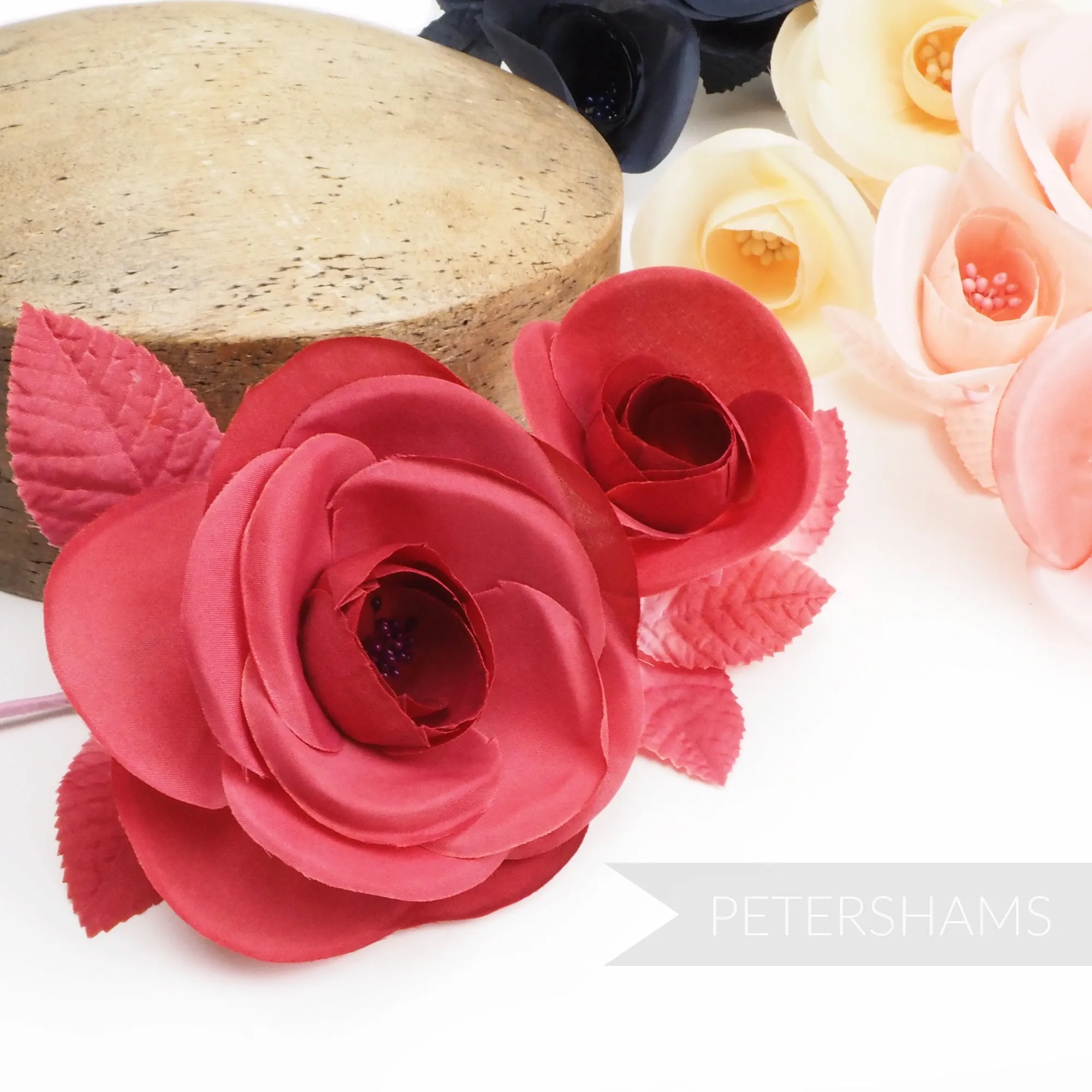 'Cecilia' Large Silk Camellia Millinery Flower Hat Mount