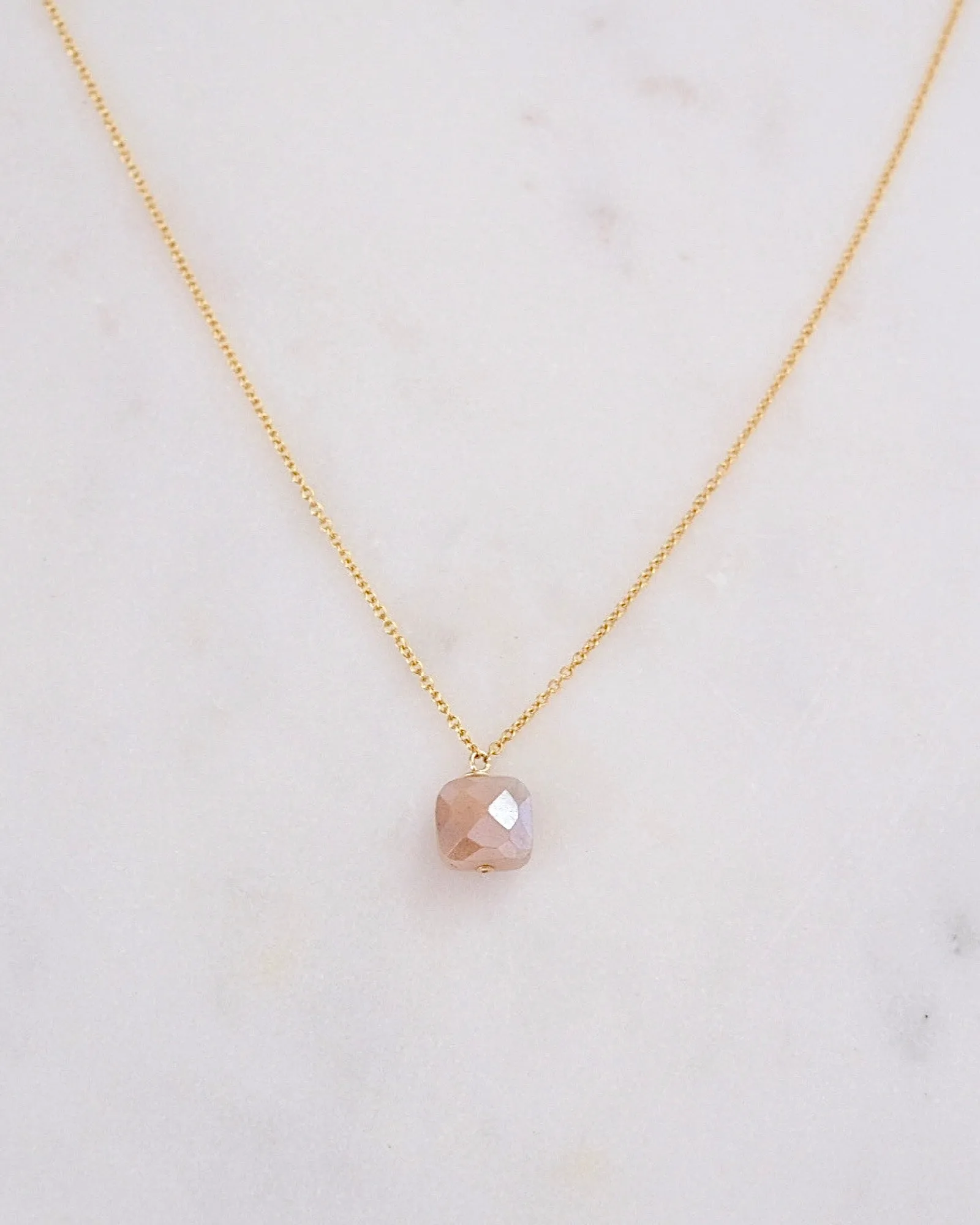 Chocolate Moonstone One Point Necklace