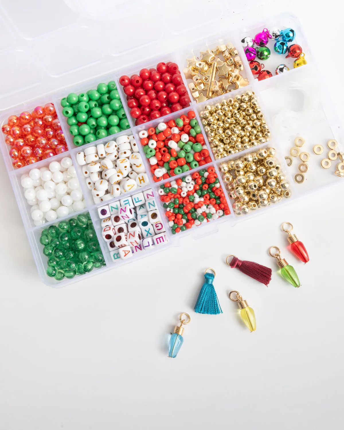 Christmas Bells and Lights Muliticolor DIY Bead Box Kit