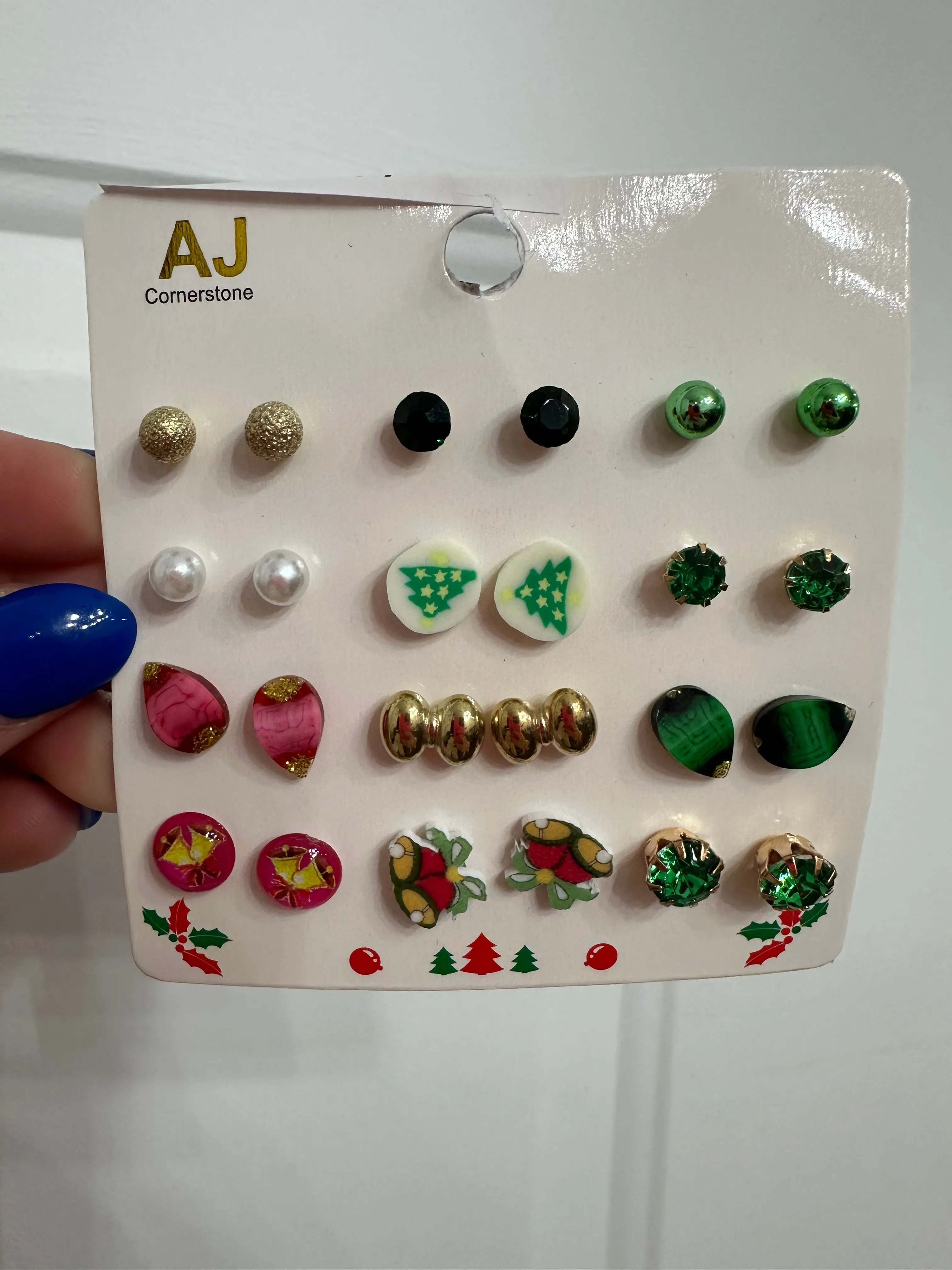 Christmas Stud Earrings- 12 Set