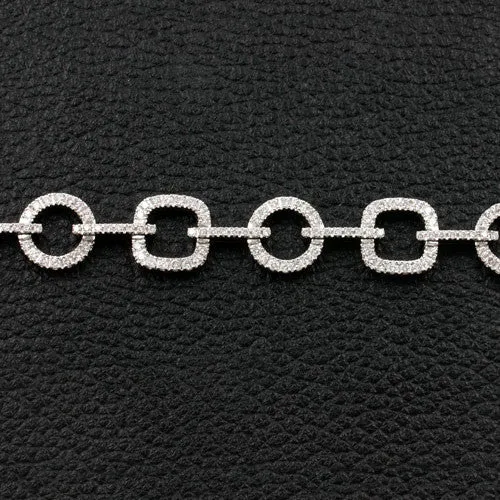 Circle & Square Diamond Bracelet