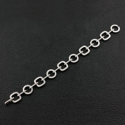 Circle & Square Diamond Bracelet